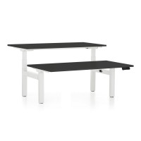 Výškově nastavitelný stůl OfficeTech Dual, 160 x 80 cm, bílá podnož