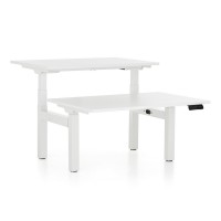 Výškově nastavitelný stůl OfficeTech Dual, 120 x 80 cm, bílá podnož - rozbaleno