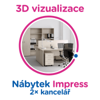 3D vizualizace Impress: 2× kancelář