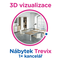 3D vizualizace Trevix: 1× kancelář