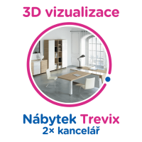 3D vizualizace Trevix: 2× kancelář