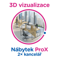 3D vizualizace ProX: 2× kanceláří