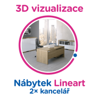 3D vizualizace Lineart: 2×  kancelář