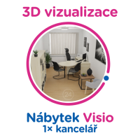 3D vizualizace Visio: 1× kancelář