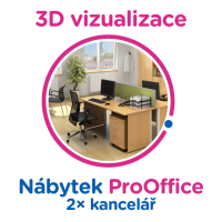 3D vizualizace ProOffice: 2× kancelář
