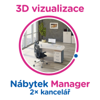 3D vizualizace Manager: 2× kancelář