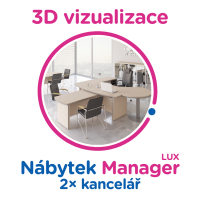 3D vizualizace Manager LUX: 2× kancelář
