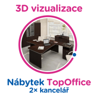 3D vizualizace TopOffice: 2× kancelář