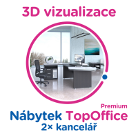 3D vizualizace TopOffice Premium: 2× kancelář