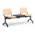 Dřevěná lavice ISO II, 2-sedák + stolek - černé nohy