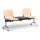 Dřevěná lavice ISO II, 2-sedák + stolek - chromované nohy