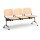 Dřevěná lavice ISO II, 3-sedák - chromované nohy