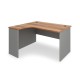 Rohový stůl SimpleOffice 140 x 120 cm, levý - Ořech vlašský / šedá