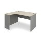 Rohový stůl SimpleOffice 140 x 120 cm, levý - Dub světlý / šedá