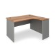 Rohový stůl SimpleOffice 140 x 120 cm, pravý - Ořech vlašský / šedá