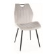 Jídelní židle Arco Velvet - Světle šedá / černá