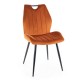Jídelní židle Arco Velvet - Oranžová / černá