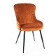 Jídelní židle Lotus Velvet - Oranžová / černá