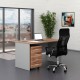 Sestava kancelářského nábytku SimpleOffice 1, 140 cm - Ořech vlašský / šedá