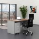 Sestava kancelářského nábytku SimpleOffice 1, 140 cm - Šedá / ořech vlašský