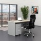 Sestava kancelářského nábytku SimpleOffice 1, 140 cm - Šedá / dub světlý