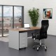 Sestava kancelářského nábytku SimpleOffice 1, 160 cm - Šedá / ořech vlašský