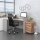 Sestava kancelářského nábytku SimpleOffice 2, 140 cm, levá - Ořech vlašský / šedá