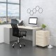 Sestava kancelářského nábytku SimpleOffice 2, 140 cm, levá - Dub světlý / šedá