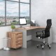 Sestava kancelářského nábytku SimpleOffice 2, 140 cm, pravá - Ořech vlašský / šedá