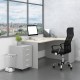 Sestava kancelářského nábytku SimpleOffice 2, 140 cm, pravá - Šedá / dub světlý