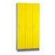 Dřevěná šatní skříňka Visio LUX - 3 oddíly, 90 x 42 x 190 cm - Žlutá