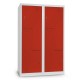 Kovová šatní skříňka Z, 120 x 50 x 180 cm, cylindrický zámek - Červená - RAL 3000
