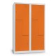 Kovová šatní skříňka Z, 120 x 50 x 180 cm, cylindrický zámek - Oranžová - RAL 2004
