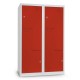 Kovová šatní skříňka Z, 120 x 50 x 180 cm, otočný zámek - Červená - RAL 3000