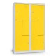 Kovová šatní skříňka Z, 120 x 50 x 180 cm, otočný zámek - Žlutá - RAL 1023