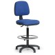 Zvýšená pracovní židle Milano s opěrkou nohou - Modrá