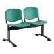 Plastová lavice ISO, 2-sedák - černé nohy - Zelená