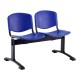 Plastová lavice ISO, 2-sedák - černé nohy - Modrá
