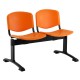 Plastová lavice ISO, 2-sedák - černé nohy - Oranžová