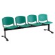 Plastová lavice ISO, 4-sedák - černé nohy - Zelená