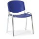 Plastová židle ISO - chromované nohy - Modrá