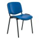 Kožená konferenční židle ISO - černé nohy - Modrá