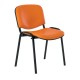 Kožená konferenční židle ISO - černé nohy - Oranžová