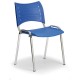 Plastová židle SMART - chromované nohy - Modrá