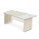 Rohový stůl TopOffice Premium 203,2 x 102,7 cm, pravý - Akát světlý / bílá