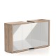 Střední skříň Lineart 211,2 x 50 x 118 cm - Jilm světlý / bílá