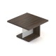 Jednací stůl Lineart 120 x 120 cm - Jilm tmavý / bílá