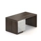Stůl Lineart 160 x 85 cm + levý kontejner - Jilm tmavý / bílá
