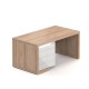 Stůl Lineart 160 x 85 cm + levý kontejner - Jilm světlý / bílá