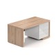 Stůl Lineart 160 x 85 cm + pravý kontejner - Jilm světlý / bílá